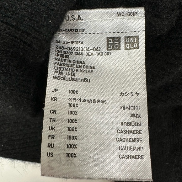 Uniqlo black cashmere scoop neck pullover sweater XS - Picture 5 of 8